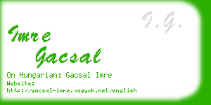 imre gacsal business card